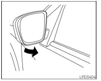 Nissan Frontier manual folding outside mirror position