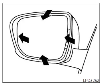 Nissan Frontier manual mirror adjustment control