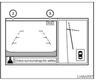 Nissan Frontier MOD system front and front side view detection illustration