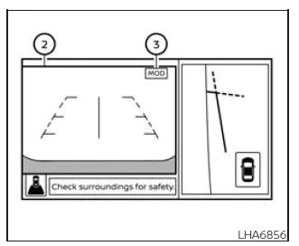 Nissan Frontier MOD system rear and front side combined camera view
