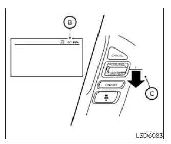 Nissan Frontier setting cruise control speed using steering wheel controls