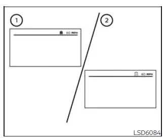 Nissan Frontier ICC display with and without detected vehicle ahead