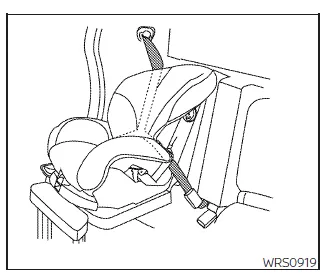 Nissan Frontier positioning forward facing child seat on jump seat step 3