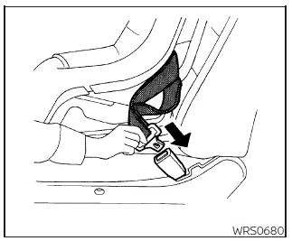 Nissan Frontier routing seat belt through forward facing child restraint step 4