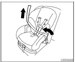 Nissan Frontier removing slack from seat belt during installation step 6