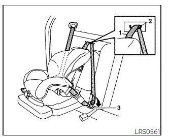 Nissan Frontier jump seat tether anchor and routing bracket locations