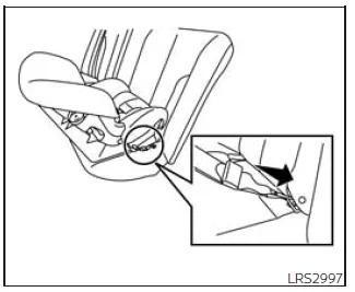 Nissan Frontier LATCH webbing mounted attachment securing child seat step 4