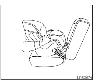 Nissan Frontier checking stability of installed child seat step 6