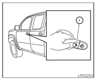 Nissan Frontier locking doors using request switch on handle