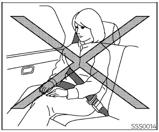 Nissan Frontier proper seat belt routing over shoulder and across hips