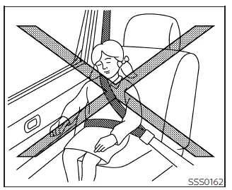 Nissan Frontier passenger leaning against window unsafe position