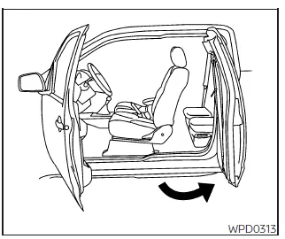 Nissan Frontier King Cab rear door fully opened position step 3