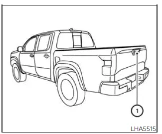 Nissan Frontier rearview monitor camera location above license plate