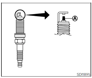 Nissan Frontier iridium spark plugs installed in engine cylinder head