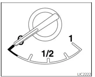 Nissan Frontier fuel gauge indicating fuel level in tank