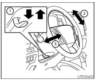Nissan Frontier steering wheel tilt and telescopic adjustment lever