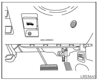 Nissan Frontier driver side knee airbag location below steering column