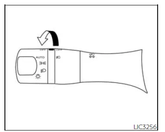 Nissan Frontier fog light control switch on steering column