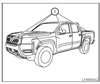 Nissan Frontier camera cleaning and maintenance location illustration