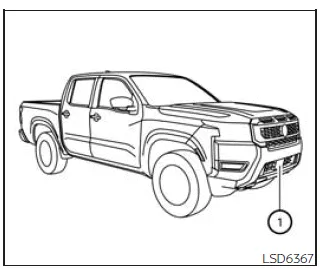 Nissan Frontier ICC front radar sensor location and maintenance area