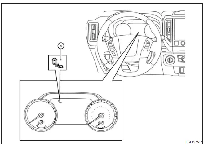 Nissan Frontier blind spot radar obstruction warning message on display