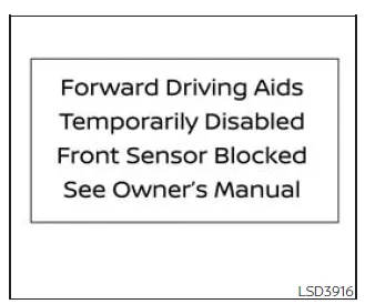 Nissan Frontier I-FCW system malfunction warning and dashboard message display