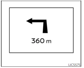 Nissan Frontier navigation display showing route guidance information