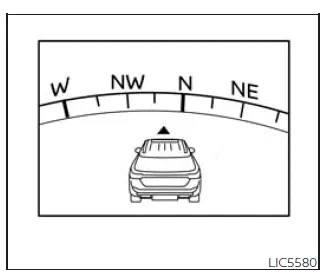 Nissan Frontier compass display showing driving direction