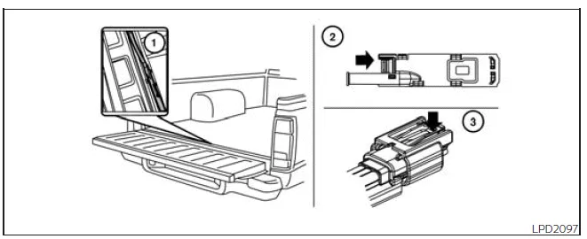 Nissan Frontier tailgate installation and hinge alignment procedure