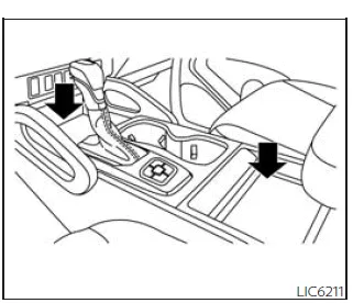 Nissan Frontier center console tray for organized storage