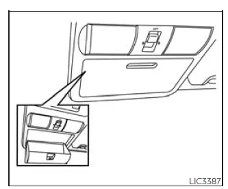 Nissan Frontier overhead sunglasses holder near interior lights