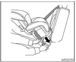 Nissan Frontier routing seat belt through child restraint step 2