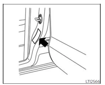 Nissan Frontier tire and loading information label type B