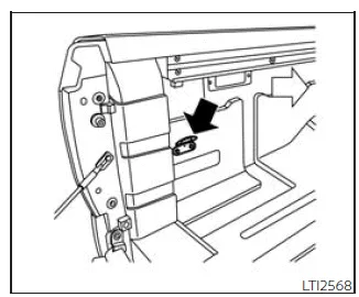 Nissan Frontier cargo tie-down hooks in truck bed